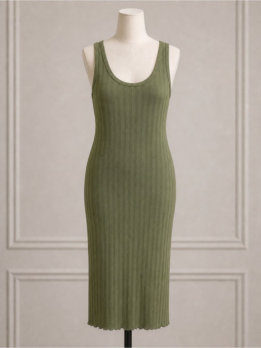 Offline by aerie Olive Green Ribbed Tank Dress